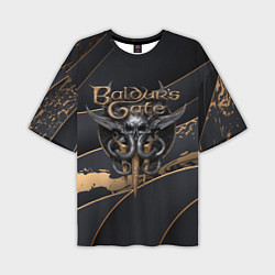 Футболка оверсайз мужская Baldurs Gate 3 logo dark logo, цвет: 3D-принт