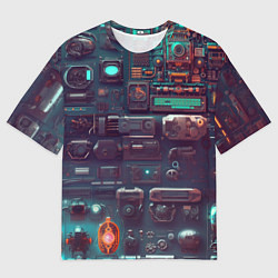 Мужская футболка оверсайз Технические панели