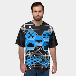 Футболка оверсайз мужская Виртуальный мир, цвет: 3D-принт — фото 2