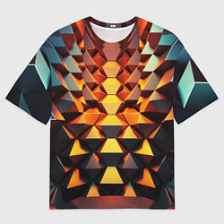 Футболка оверсайз мужская Объемные кубы полигон, цвет: 3D-принт