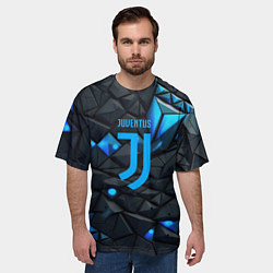 Футболка оверсайз мужская Blue logo Juventus, цвет: 3D-принт — фото 2