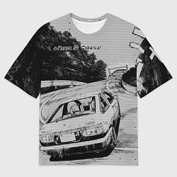 Футболка оверсайз мужская Тойота ae 86 - Инициал ди, цвет: 3D-принт