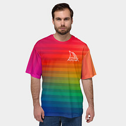 Футболка оверсайз мужская Midjourney Лого с фоном, цвет: 3D-принт — фото 2