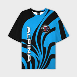 Футболка оверсайз мужская Alpina - blue colors, цвет: 3D-принт