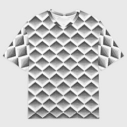 Футболка оверсайз мужская Ромбы из черных треугольников, цвет: 3D-принт