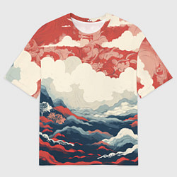 Мужская футболка оверсайз Японская живопись