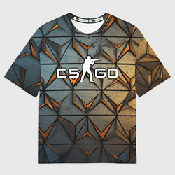 Футболка оверсайз мужская CSGO объемные плиты, цвет: 3D-принт