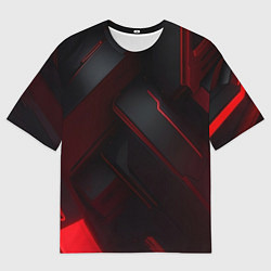 Мужская футболка оверсайз Красная бесконечность