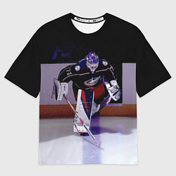 Мужская футболка оверсайз Sergey Bobrovsky - goalkeeper - Columbus blue jack