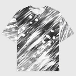 Мужская футболка оверсайз Черно-белые штрихи
