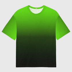 Футболка оверсайз мужская Градиент ядовитый зеленый - черный, цвет: 3D-принт
