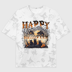 Футболка оверсайз мужская С котиками на хэллоуин, цвет: 3D-принт