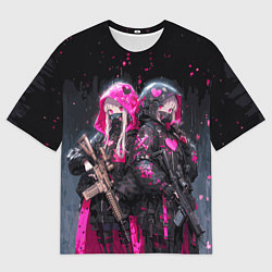 Футболка оверсайз мужская Военные аниме девушки, цвет: 3D-принт