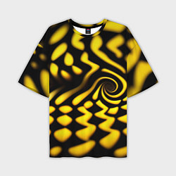 Футболка оверсайз мужская Желтая футболка с воронкой, цвет: 3D-принт