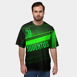 Футболка оверсайз мужская Juventus green line, цвет: 3D-принт — фото 2