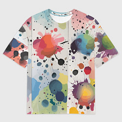 Футболка оверсайз мужская Colorful blots - vogue - abstraction, цвет: 3D-принт
