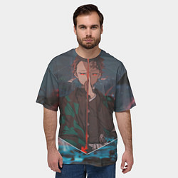 Футболка оверсайз мужская Клинок рассекающий демонов Tanjirou Kamado, цвет: 3D-принт — фото 2