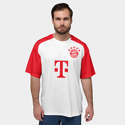 Футболка оверсайз мужская Харри Кейн Бавария Мюнхен форма 2324 домашняя, цвет: 3D-принт — фото 2
