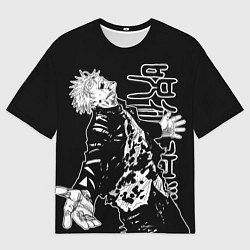 Футболка оверсайз мужская Сатору годжо - безумие, цвет: 3D-принт