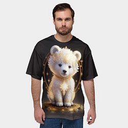 Футболка оверсайз мужская Белый медвежонок, цвет: 3D-принт — фото 2