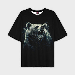 Мужская футболка оверсайз Медведь разъярённый