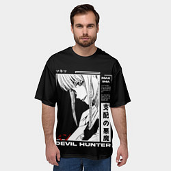Футболка оверсайз мужская Макима охотник - Человек бензопила, цвет: 3D-принт — фото 2
