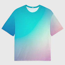 Футболка оверсайз мужская Розовоголубые цвета, цвет: 3D-принт