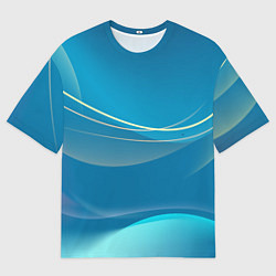 Футболка оверсайз мужская Абстрактный голубой фон, цвет: 3D-принт