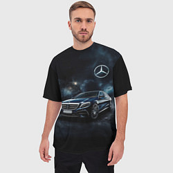Футболка оверсайз мужская Mercedes Benz galaxy, цвет: 3D-принт — фото 2