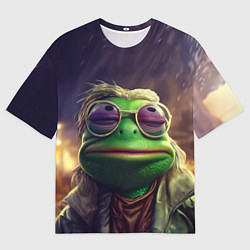 Футболка оверсайз мужская Пеппи хиппи стиль, цвет: 3D-принт