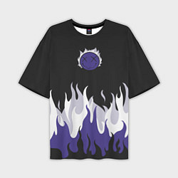 Мужская футболка оверсайз Black fire emoji