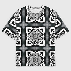 Футболка оверсайз мужская Квадратная мандала узор, цвет: 3D-принт