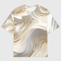 Мужская футболка оверсайз Бежевая абстракция