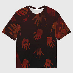 Мужская футболка оверсайз Кровавые ладони