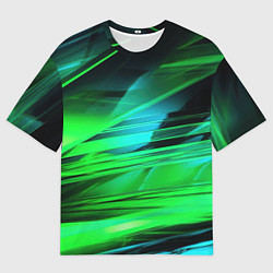 Футболка оверсайз мужская Green light background, цвет: 3D-принт