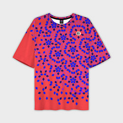 Футболка оверсайз мужская Мозаика Пенроуза в красно-синем контрасте, цвет: 3D-принт