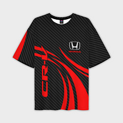 Мужская футболка оверсайз Honda CR-V - красный и карбон