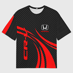 Мужская футболка оверсайз Honda CR-V - красный и карбон