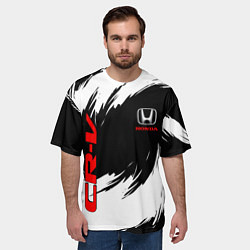 Футболка оверсайз мужская Honda - белые краски, цвет: 3D-принт — фото 2