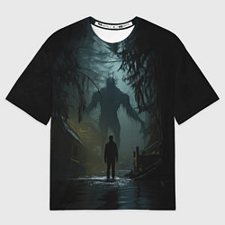 Футболка оверсайз мужская Болотная тварь, цвет: 3D-принт