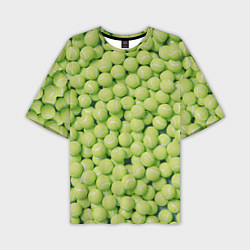 Мужская футболка оверсайз Узор из теннисных мячей