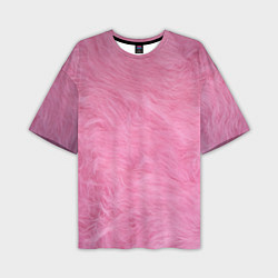 Мужская футболка оверсайз Розовая шерсть