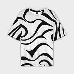 Мужская футболка оверсайз Анималистическая абстракция зебры