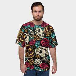 Футболка оверсайз мужская A pattern for a hipster, цвет: 3D-принт — фото 2