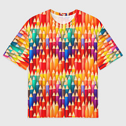 Футболка оверсайз мужская Цветные карандаши, цвет: 3D-принт
