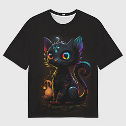 Футболка оверсайз мужская Котик дракон, цвет: 3D-принт