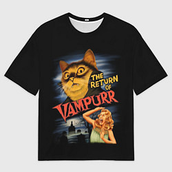 Футболка оверсайз мужская Кот вампир, цвет: 3D-принт