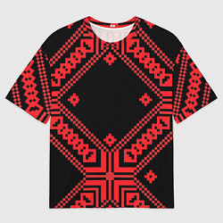 Футболка оверсайз мужская Национальный черный, цвет: 3D-принт