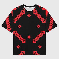 Мужская футболка оверсайз Национальный - черный 2