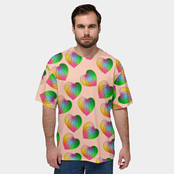 Футболка оверсайз мужская Цветной листик, цвет: 3D-принт — фото 2